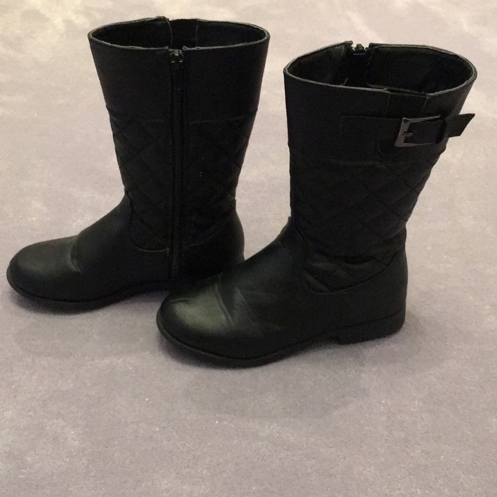 Tall Black Quilted Boots